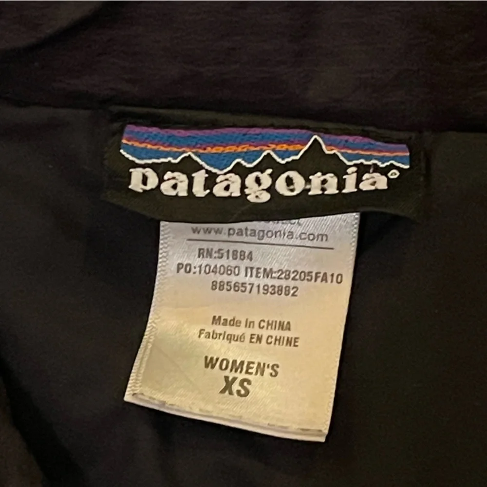Patagonia W's Lidia Parka Women's Black Long Puffer Coat Full Zip Jacket Size XS